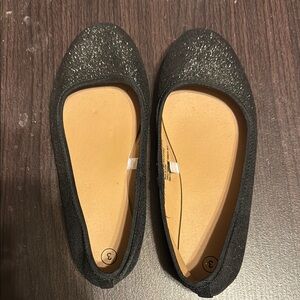 Black Glitter Ballet Flats